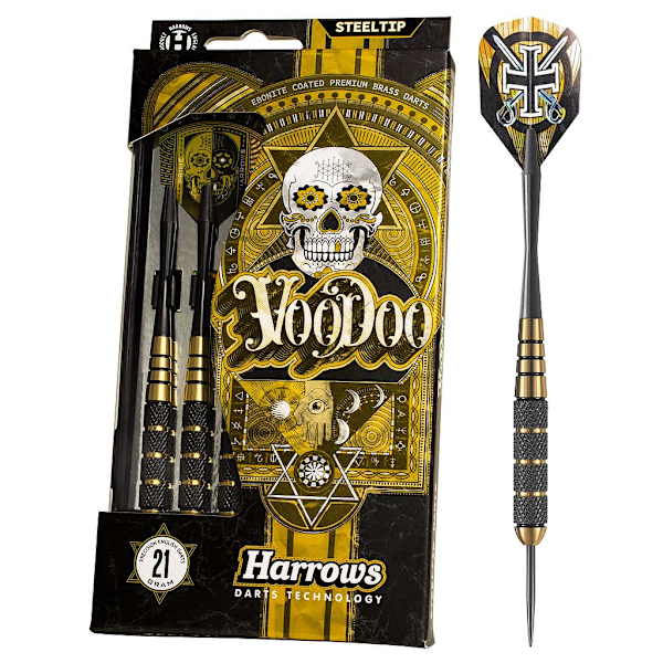 Harrows Vodoo Brass Darts 21g Svart/Guld Black/Gold 21g