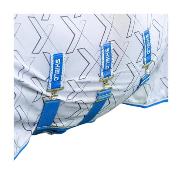Hy DefenceX Shield Quagga System Integrerat Halsband Häst Flugtäcke Blue/White 5´ 6