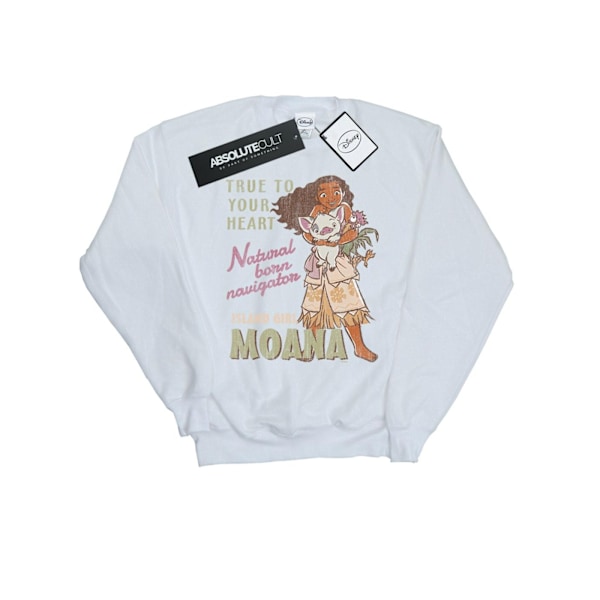 Disney Flickor Moana Natural Born Navigator Tröja 9-11 År White 9-11 Years