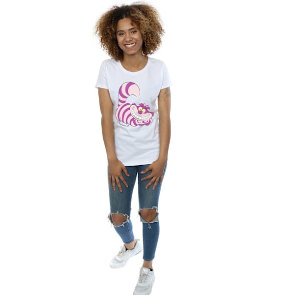 Alice i Underlandet Dam/Dam Cheshire Cat Fitted T-Shirt X White XL