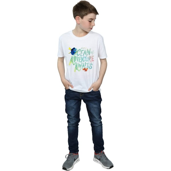 Finding Dory Boys Ocean Adventure Bomull T-shirt 9-11 år Vit White 9-11 Years