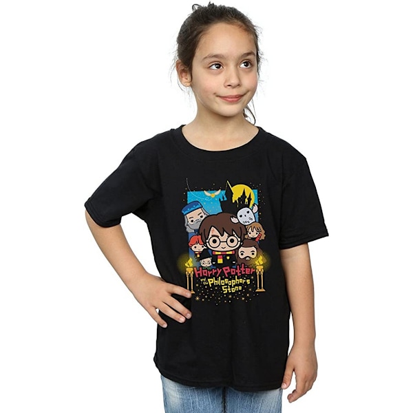 Harry Potter och de vises sten flickor Chibi bomull T-S Black 12-13 Years