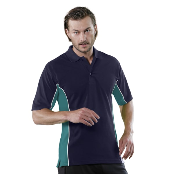 Gamegear® Herr Track Pique Kortärmad Polotröja Topp M Marinblå/ Navy/ Turqoise M