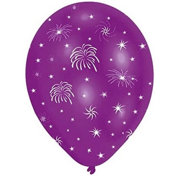 Amscan Latex fyrverkeri ballonger (6-pack) En storlek lila Purple One Size