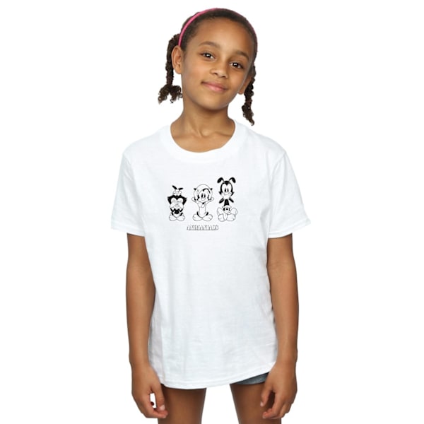 Animaniacs Girls Three Evils Bomull T-shirt 3-4 år Vit White 3-4 Years