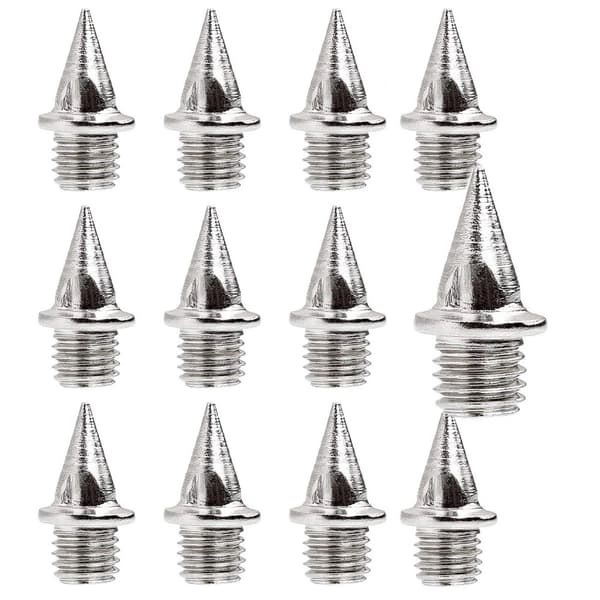 Precision Pyramid Athletic Shoe Spikes Set (12-pack) 15mm Silver Silver 15mm