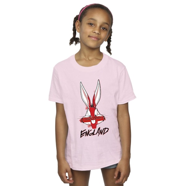 Looney Tunes Girls Bugs England Face Bomull T-shirt 9-11 år Baby Pink 9-11 Years