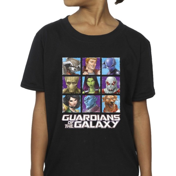 Guardians Of The Galaxy Girls Character Squares T-shirt i bomull Black 7-8 Years