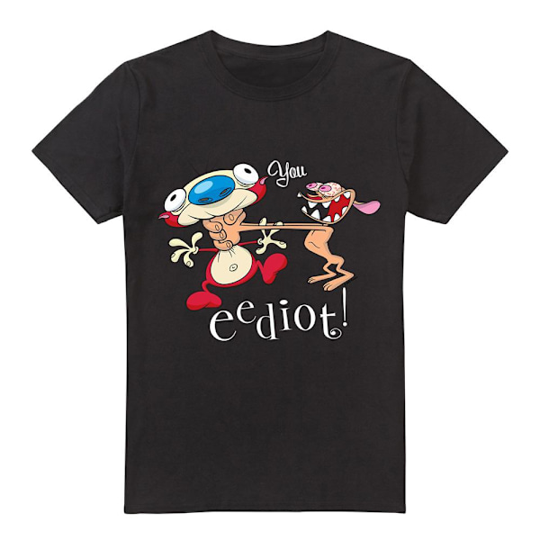 Ren & Stimpy Herr You Eediot T-Shirt 3XL Svart Black 3XL