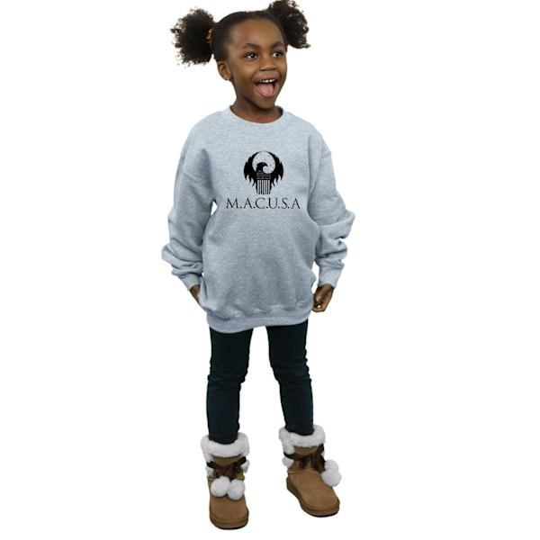 Fantastiska vidunder Girls MACUSA Logo Sweatshirt 7-8 år Sport Sports Grey 7-8 Years