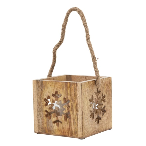 Hill Interiors Trä Snöflinga Värmeljushållare 19cm x 16cm x 1 Brown 19cm x 16cm x 16cm