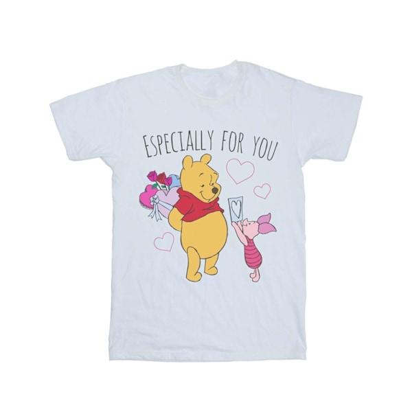 Disney Girls Winnie The Pooh Piglet Valentines Gift Bomull T-Sh White 7-8 Years