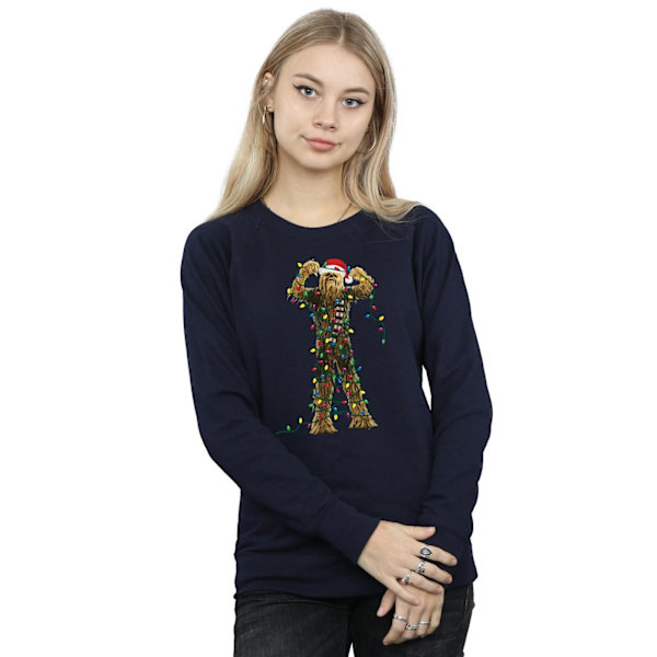 Star Wars Dam/Damer Chewbacca Julbelysning Sweatshirt L Navy Blue L