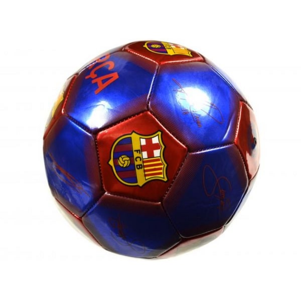 FC Barcelona Signature Metallic Football 5 Röd/Blå Red/Blue 5