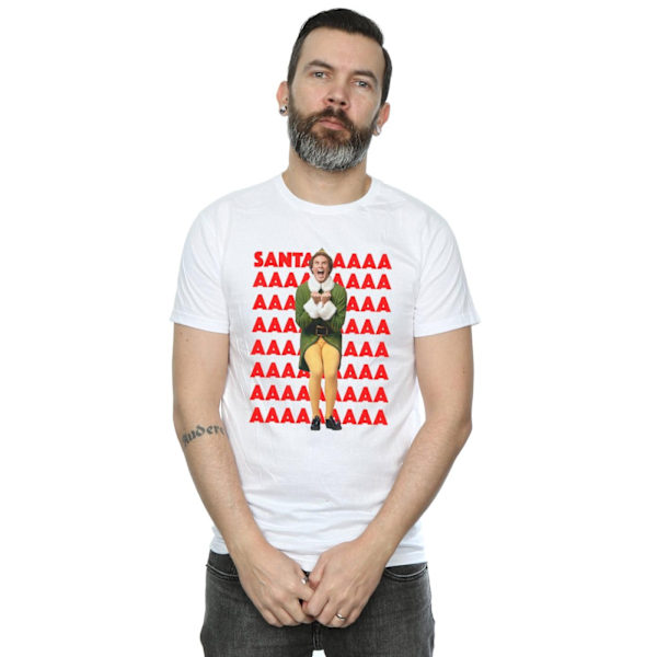 Elf Herr Buddy Santa Scream T-shirt M Vit White M