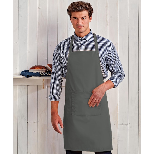 Premier Dam/Kvinnors Färger Bip Förkläde Med Ficka / Arbetskläder Dark Grey One Size