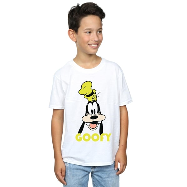 Disney Goofy Face T-shirt för pojkar 7-8 år Vit White 7-8 Years