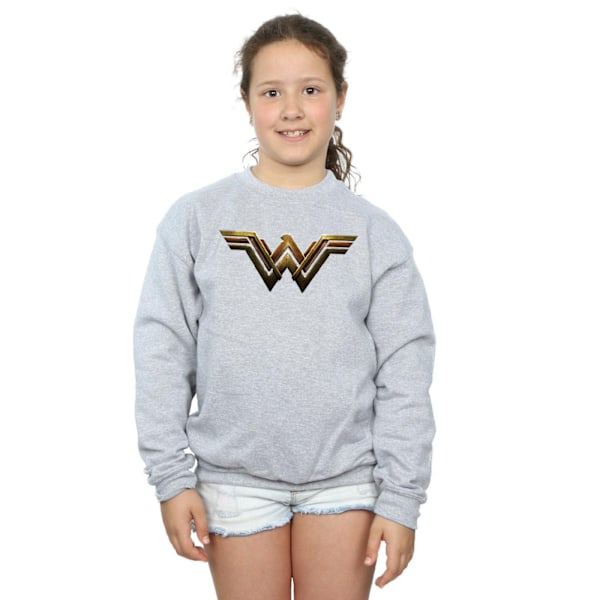 DC Comics Girls Justice League Movie Wonder Woman Emblem Sweatshirt Sports Grey 5-6 Years