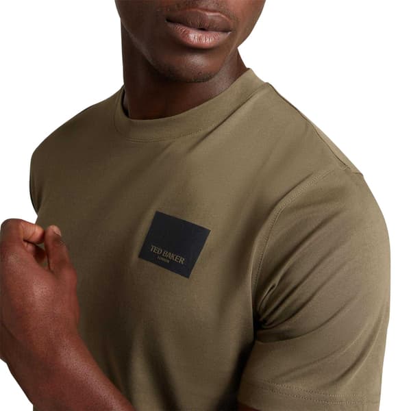 Ted Baker T-shirt med boxlogotyp för män S Khakigrön Khaki Green S