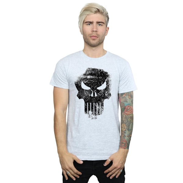 Marvel The Punisher Distressed Skull T-shirt M Sports Grey Sports Grey M