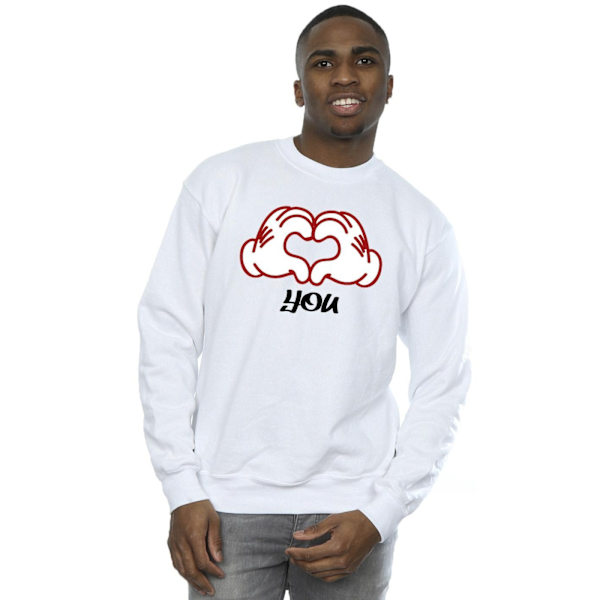 Disney Herr Mickey Mouse Love You Hands Sweatshirt XXL Vit White XXL