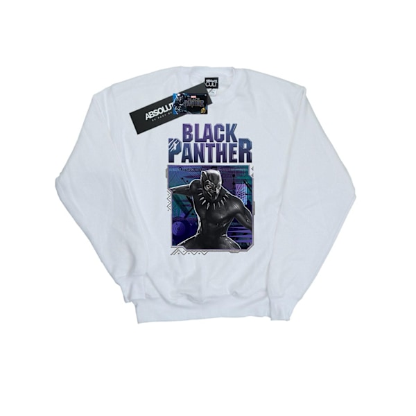 Marvel Girls Black Panther Tech Badge Sweatshirt 9-11 år Vit White 9-11 Years