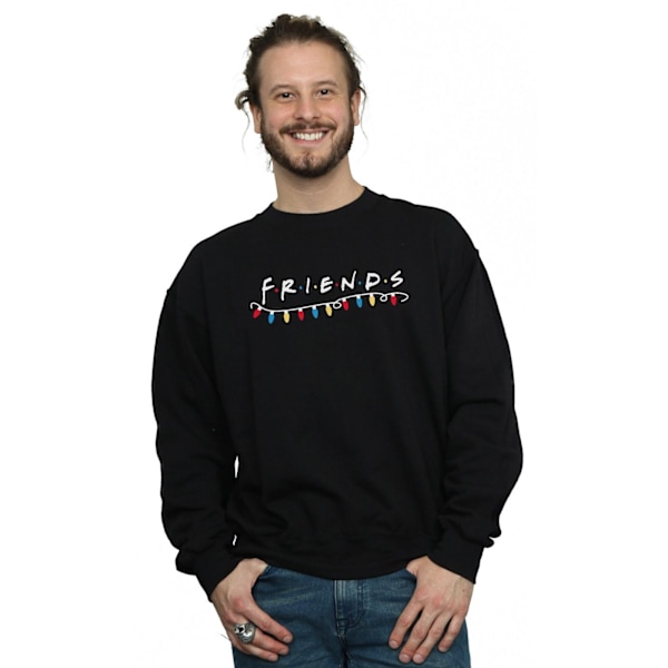 Friends Julbelysning Sweatshirt för män 5XL Svart Black 5XL