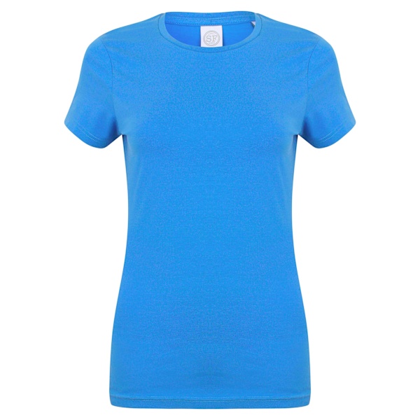 Skinni Fit Dam/Kvinnor Feel Good Stretch Kortärmad T-shirt Heather Blue XL