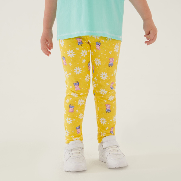 Regatta Barn/Barn Daisy Greta Gris Leggings (2-pack) 36- Maize Yellow/Navy 36-48 Months