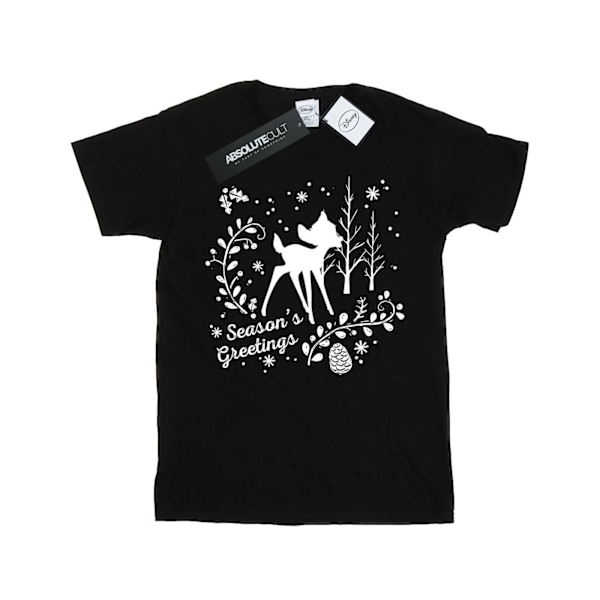 Disney Boys Bambi Christmas Greetings T-Shirt 9-11 år Svart Black 9-11 Years