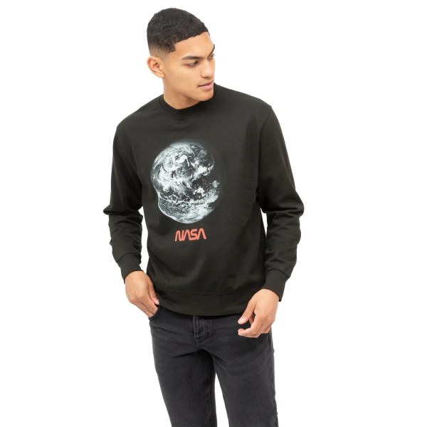 NASA Earth Sweatshirt för män XXL Svart Black XXL
