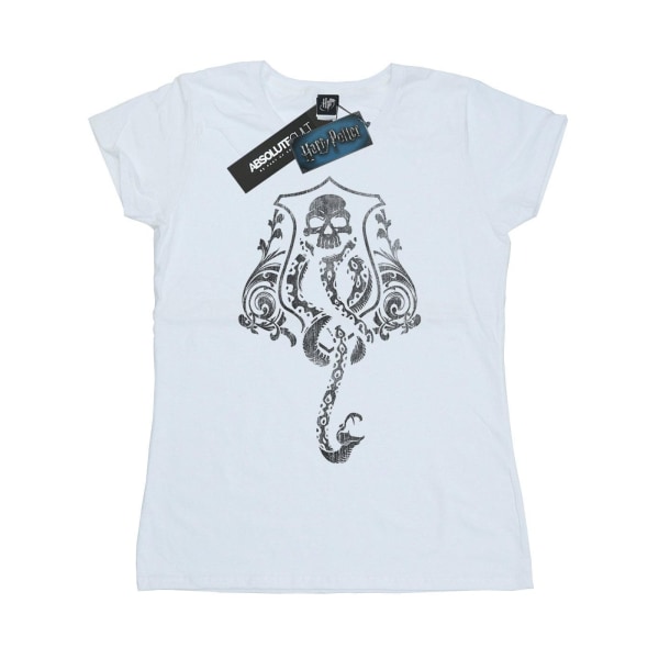 Harry Potter Dam/Kvinnor Mörka Märket Bomull Logotyp T-shirt XXL Vit White XXL