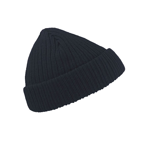 Atlantis Unisex Docker Short Beanie Med Uppvik En Storlek Marinblå Navy One Size