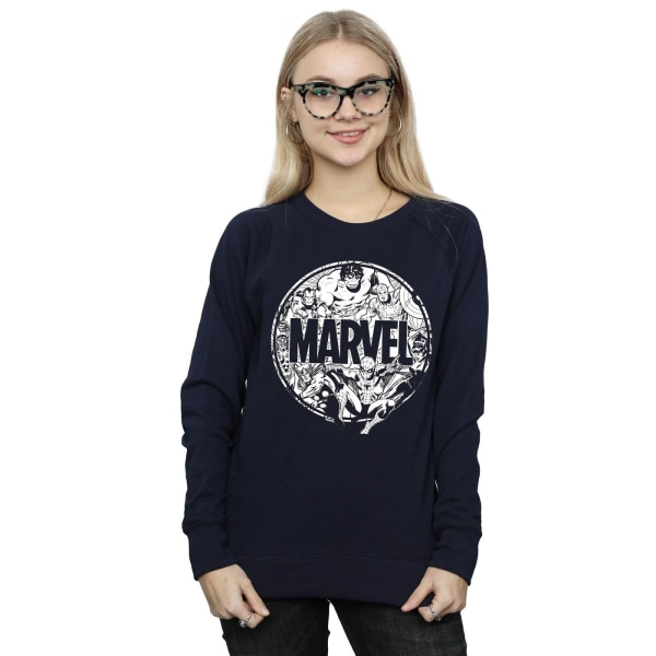 Marvel Comics Dam/Dam Logotyp Character Infill Sweatshirt XL Navy Blue XL