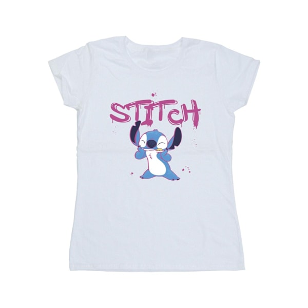Disney Dam/Kvinnor Lilo Och Stitch Graffiti Bomull T-shirt S White S