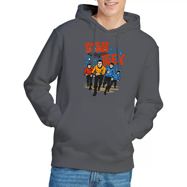 Star Trek Herr Run Forward Hoodie L Gråmelerad Charcoal L