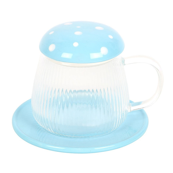 Something Different Svamp Glasmugg & Fat En Storlek Klar/ Clear/Blue One Size