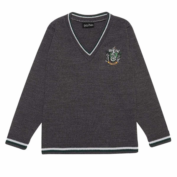 Harry Potter Barn/Barn Slytherin Stickad Tröja 11-12 År Grey/Green 11-12 Years