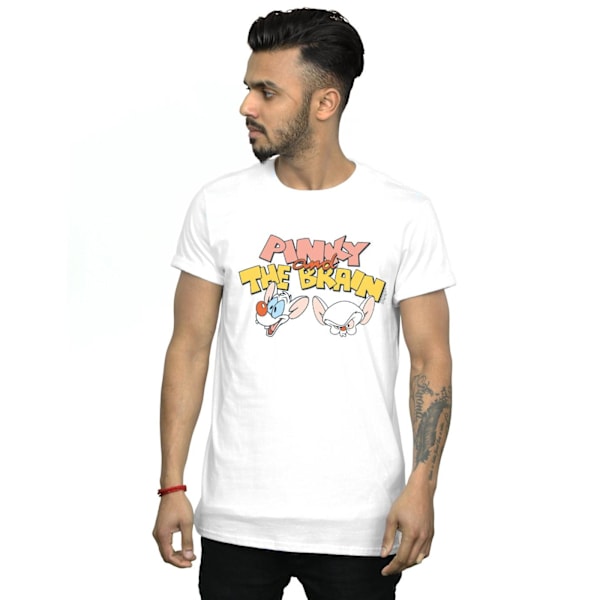 Animaniacs Herr Pinky och The Brain Huvuden T-shirt L Vit White L