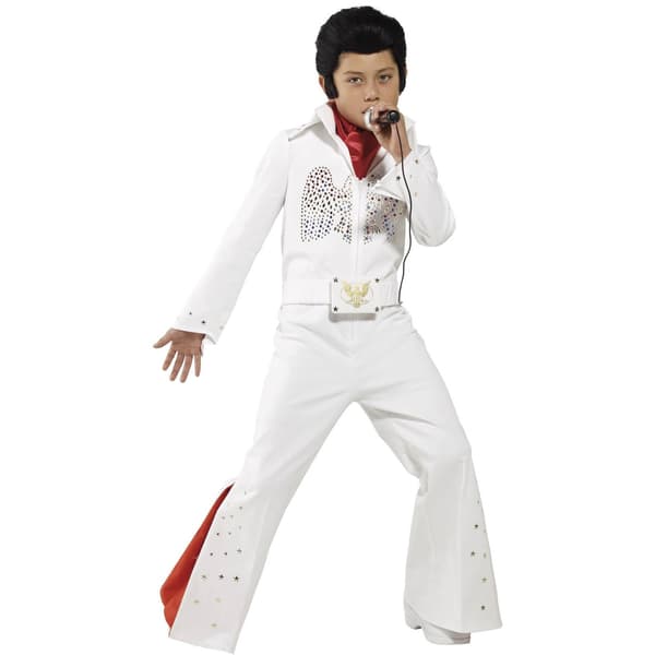 Elvis pojkdräktset 7-9 år vit White 7-9 Years