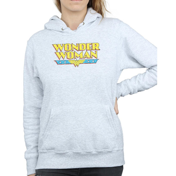 DC Comics Dam/Kvinnor Wonder Woman Crackle Logo Hoodie M Heat Heather Grey M