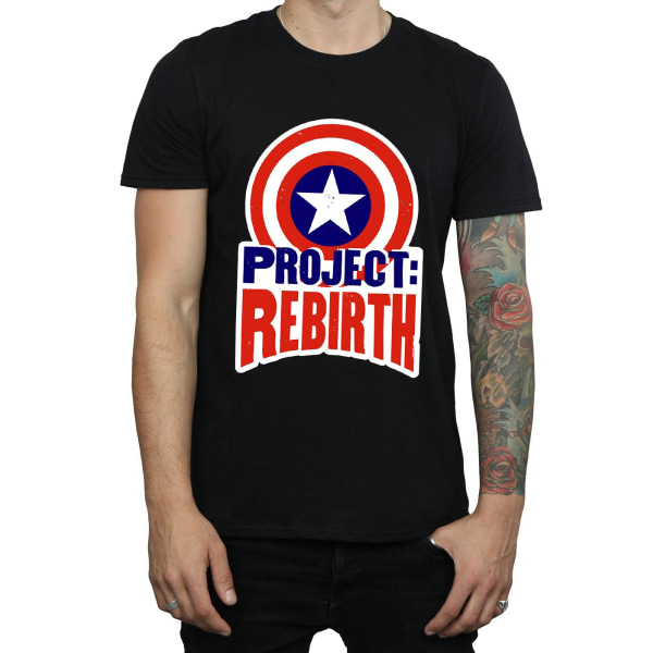 Marvel Herr Captain America Project Rebirth T-Shirt XXL Svart Black XXL