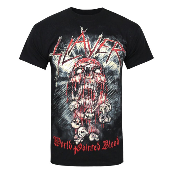 Slayer Unisex Vuxen World Painted Blood Skull T-Shirt S Svart Black S