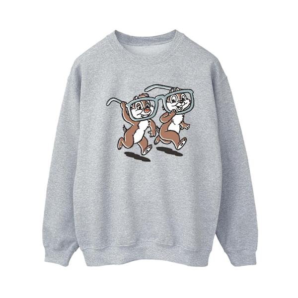 Disney Dam/Kvinnor Chip ´n Dale Glasögon Sweatshirt M Sports G Sports Grey M
