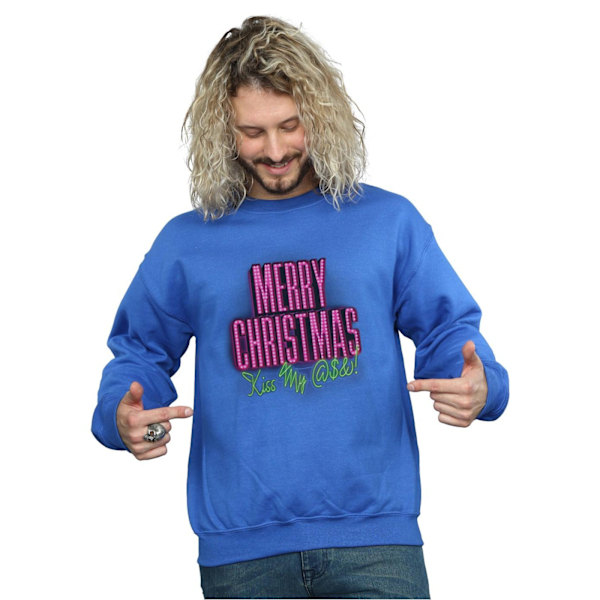 National Lampoon's Christmas Vacation Herr Kiss My Ass Sweatshirt Royal Blue XL