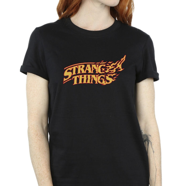 Netflix Dam/Kvinnor Stranger Things Logo Breaking Cotton Boyf Black S