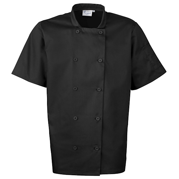 Premier Unisex Kortärmad Kockjacka / Arbetskläder L Svart Black L