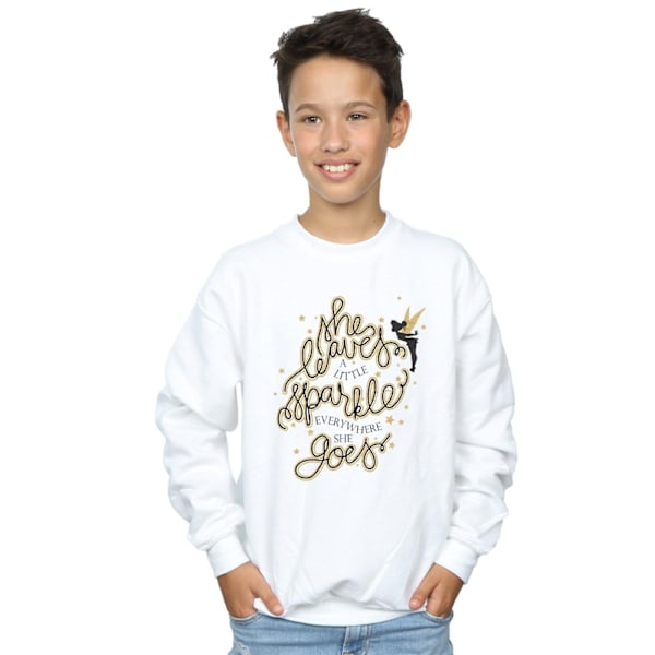 Disney Boys Tinkerbell Stars Sweatshirt 9-11 år Vit White 9-11 Years