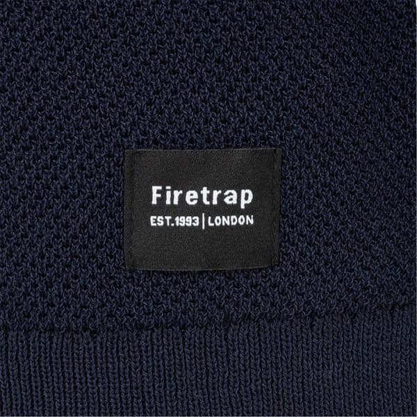 Firetrap Herr Texturerad Pikétröja M Blå Blue M