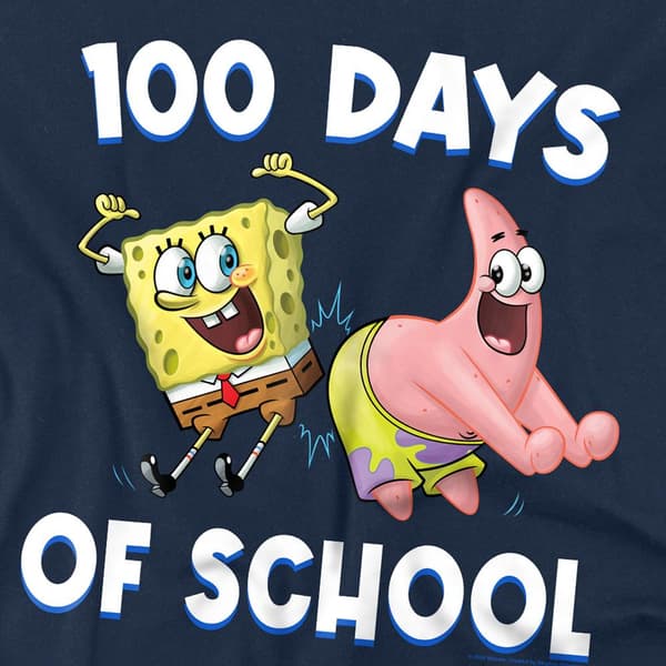 SpongeBob SquarePants Unisex Vuxen 100 Dagar I Skolan Patrick S Navy M